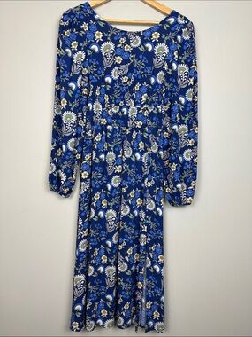 Springfield long sleeved floral dress maxi boho peasant Cottagecore feminine